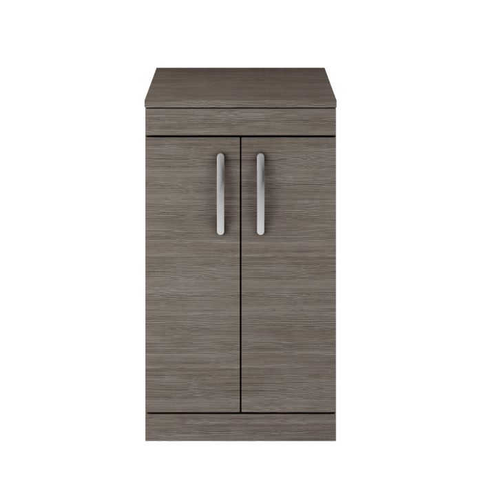 Dezine Nene 500mm Grey Avola Floor Standing 2 Door Vanity Unit, with Worktop