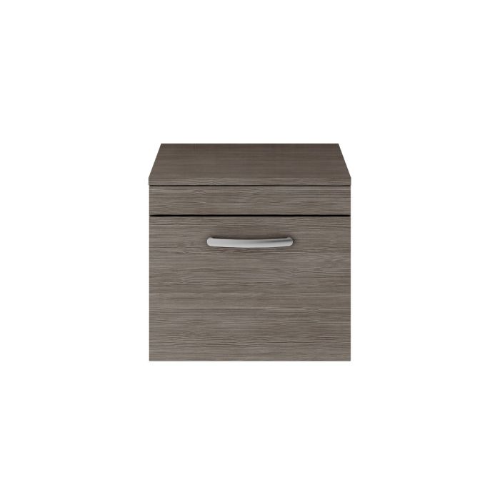 Dezine Nene 500mm Grey Avola Stort Hung 1 Drawer Vanity Unit, with Worktop