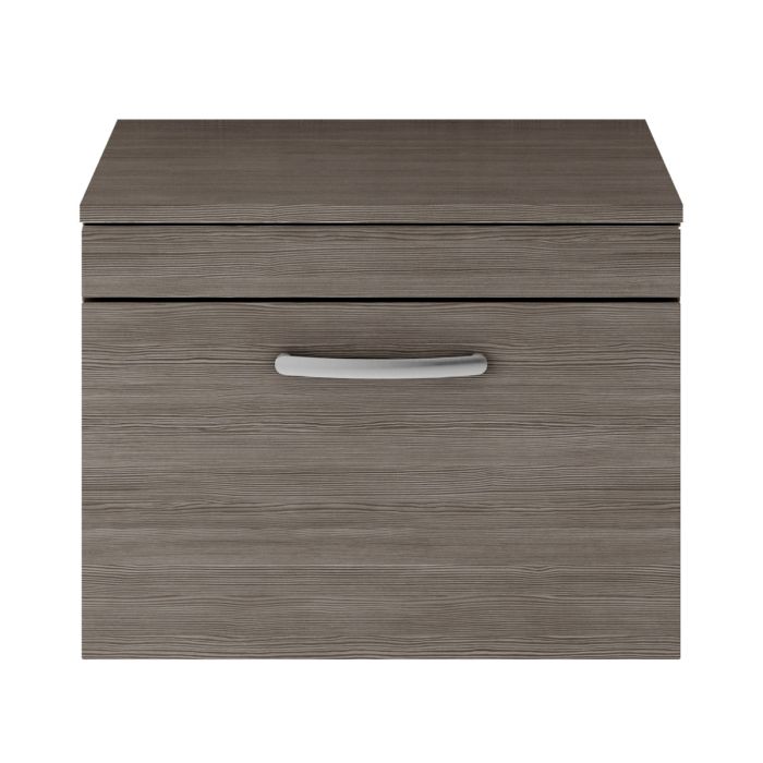 Dezine Nene 600mm Grey Avola Stort Hung 1 Drawer Vanity Unit, with Worktop