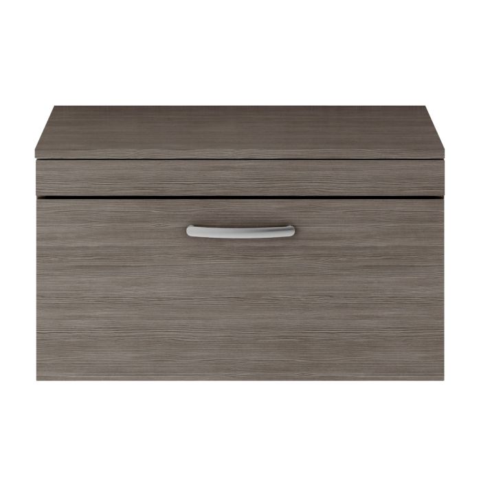 Dezine Nene 800mm Grey Avola Stort Hung 1 Drawer Vanity Unit, with Worktop