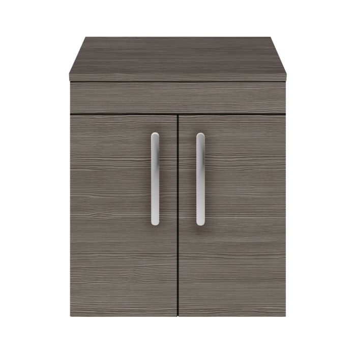 Dezine Nene 500mm Grey Avola Stort Hung 2 Door Vanity Unit, with Worktop