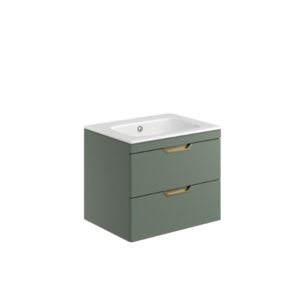 Dezine Erewash 590mm Sage Green Stort Hung Vanity Unit