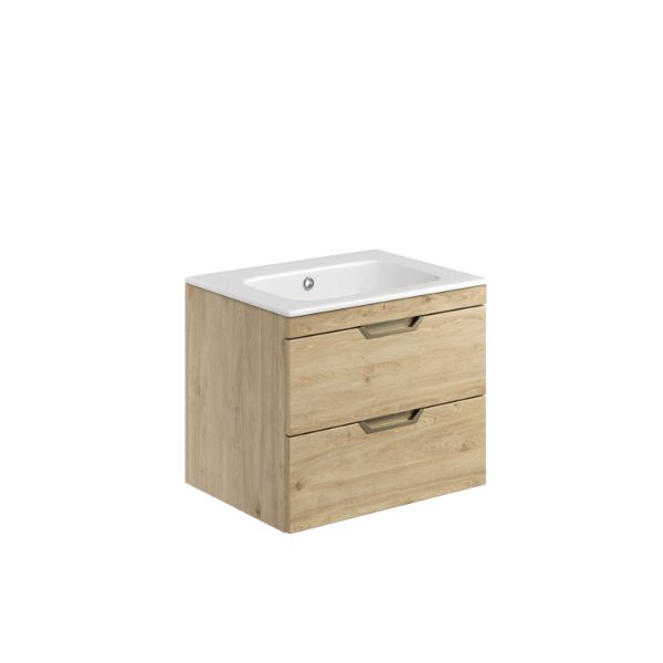 Dezine Erewash 590mm Davos Oak Stort Hung Vanity Unit