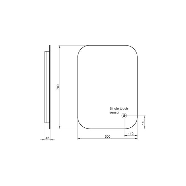 Dezine Balder Led Mirror - 700mm X 500mm