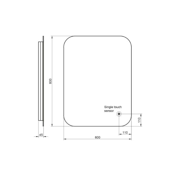 Dezine Balder Led Mirror - 800mm X 600mm