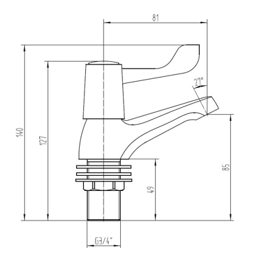 Dezine Quarter Turn Lever Taps Bath Pillar Taps