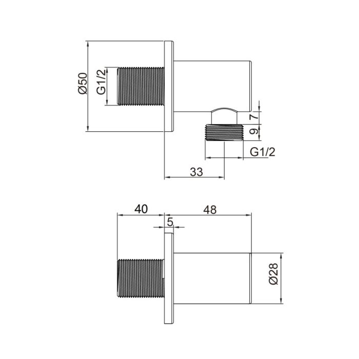 Dezine Pennar Bollin Brass Round Outlet Elbow