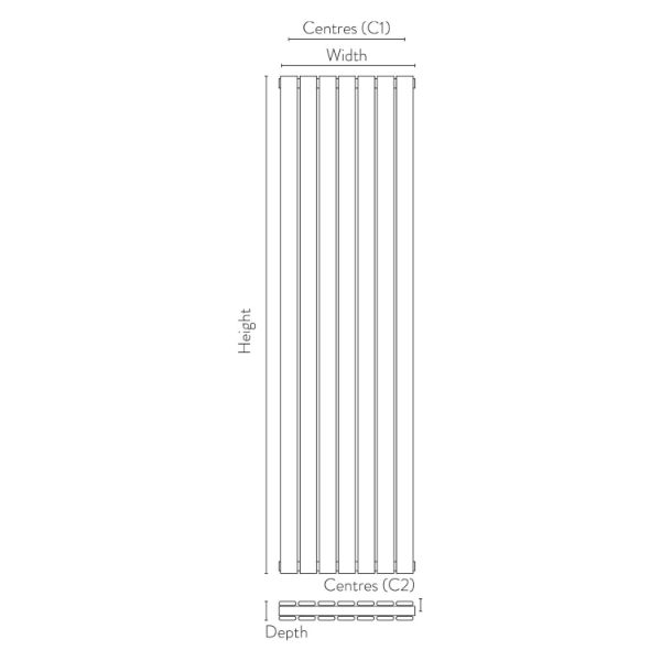 Dezine Bladnoch Anthracite Double Designer Radiator 1600mm X 408mm