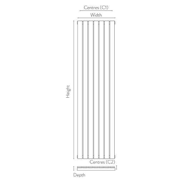 Dezine Bladnoch Anthracite Designer Radiator 1800mm X 544mm