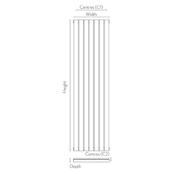 Dezine Bladnoch White Designer Radiator 1600mm X 544mm