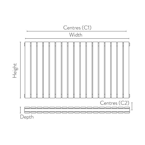 Dezine Bladnoch Anthracite Double Designer Radiator 600mm X 1158mm