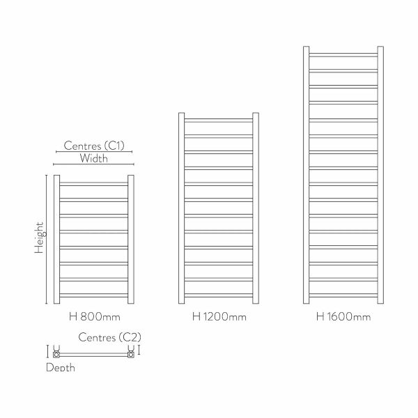 Dezine Brue Towel Radiator - 1750mm X 500mm - Anthracite