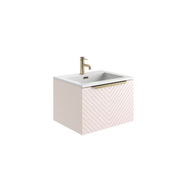 Dezine Avonmore 600mm Pink Stort Hung Vanity Unit