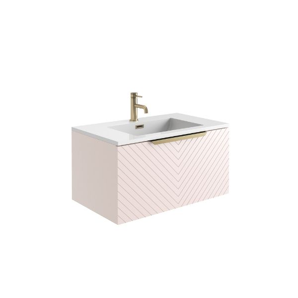 Dezine Avonmore 800mm Pink Stort Hung Vanity Unit