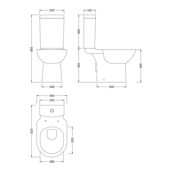 Dezine Lugg Close Coupled Toilet