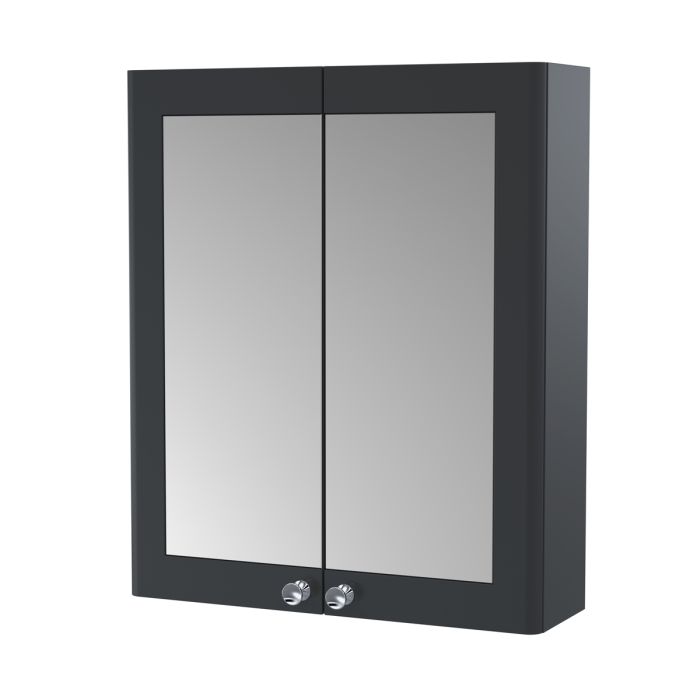 Dezine Gade 2.0 600mm Satin Anthracite Mirror Cabinet