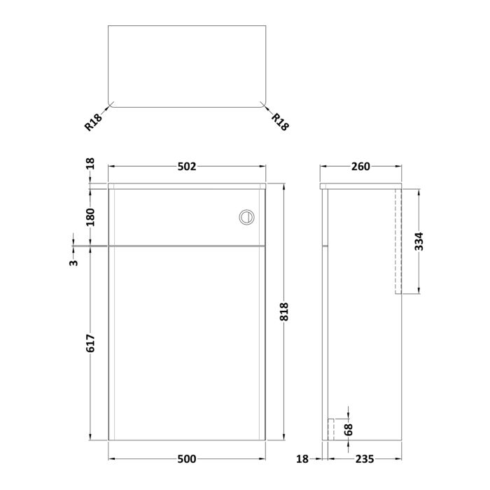 Dezine Gade 2.0 500mm Satin White WC Unit