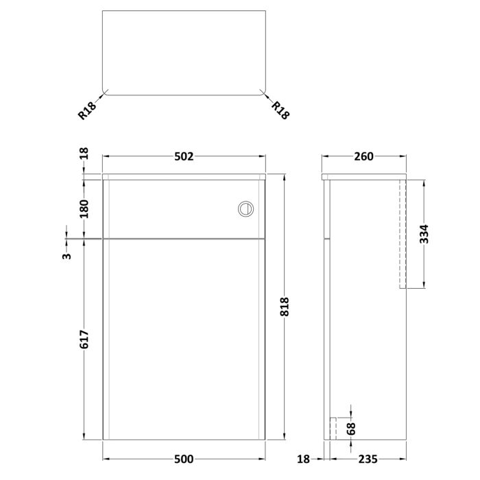 Dezine Gade 2.0 500mm Satin Anthracite WC Unit