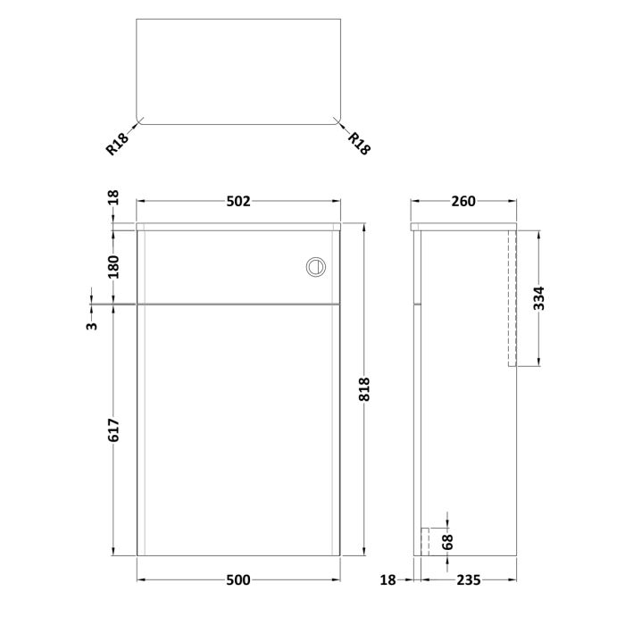 Dezine Gade 2.0 500mm Satin Grey WC Unit