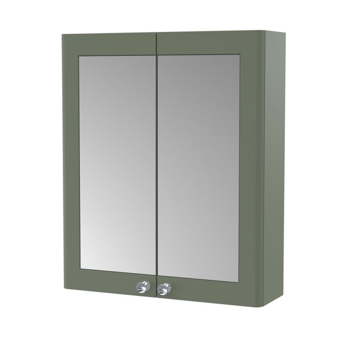 Dezine Gade 2.0 600mm Satin Green Mirror Cabinet