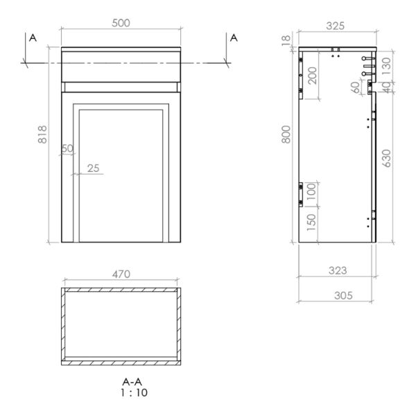 Dezine Swale 500mm Chalk White WC Unit