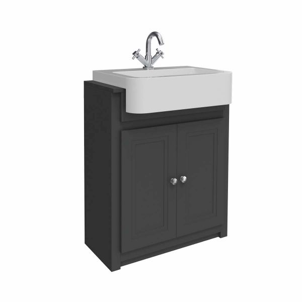 Dezine Swale 660mm Charcoal Grey Floorstanding Vanity Unit