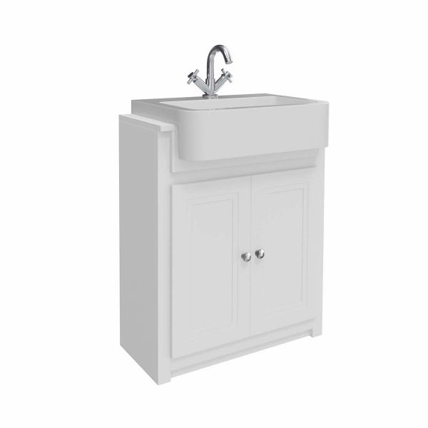 Dezine Swale 660mm Chalk White Floorstanding Vanity Unit