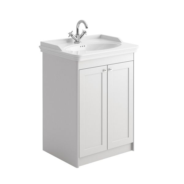 Dezine Swale 600mm Chalk White Floorstanding Vanity Unit