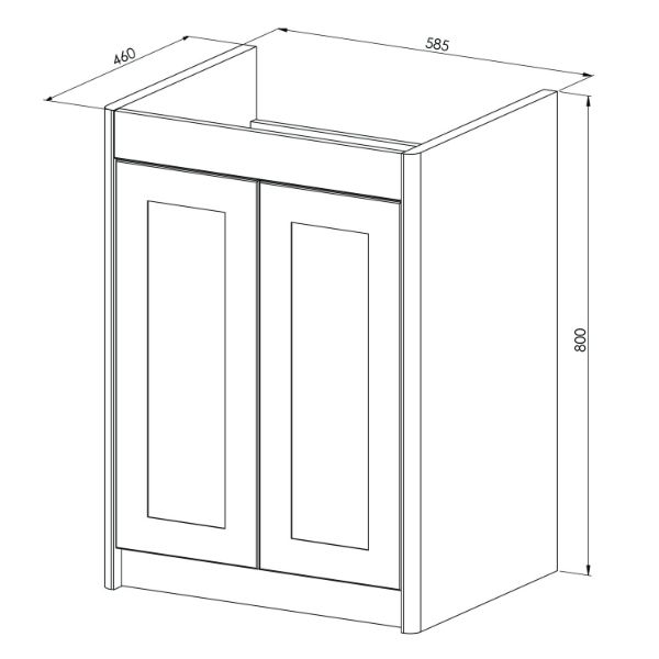 Dezine Swale 600mm Chalk White Floorstanding Vanity Unit