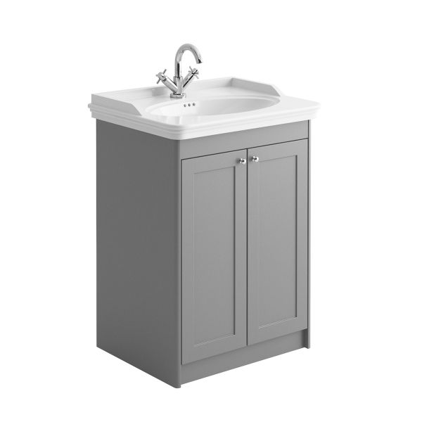 Dezine Swale 600mm Orwell Grey Floorstanding Vanity Unit