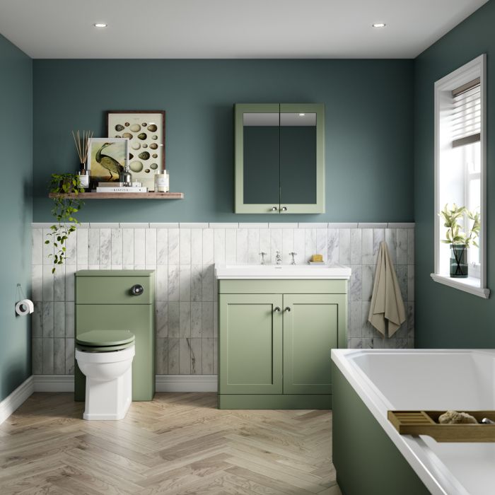 Dezine Gade 2.0 500mm Satin Green WC Unit