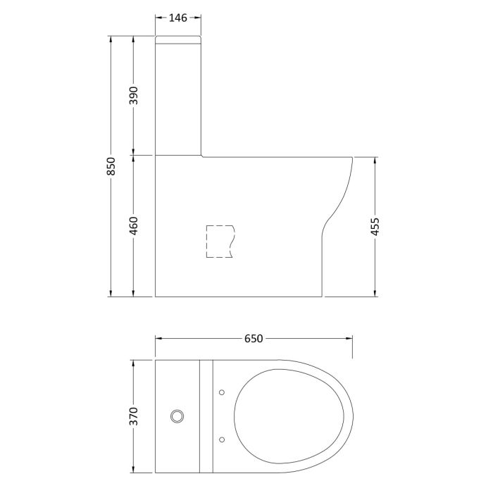 Dezine Severn Comfort Height Close Coupled Toilet with Soft Close Seat