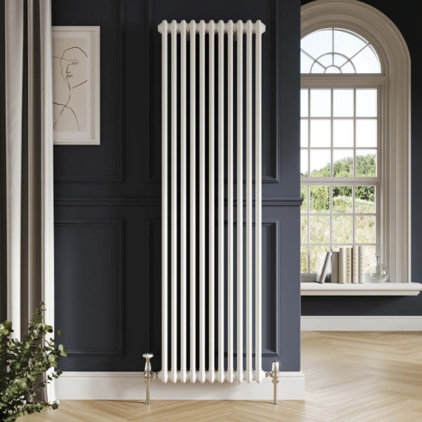 Dezine 2 Column Vertical White Designer Radiator 1500mm X 425mm