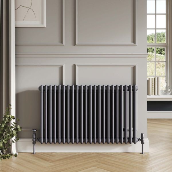 Dezine 2 Column Horizontal Anthracite Designer Radiator 600mm X 1010mm