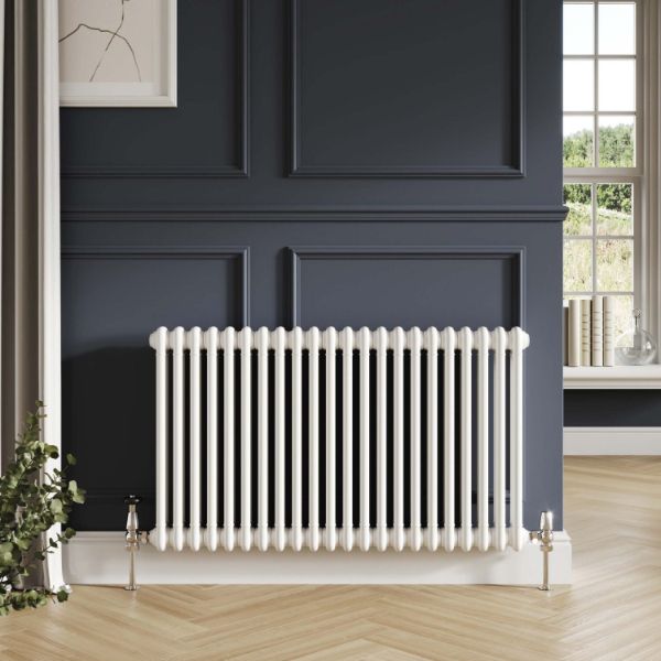 Dezine 2 Column Horizontal White Designer Radiator 600mm X 1010mm