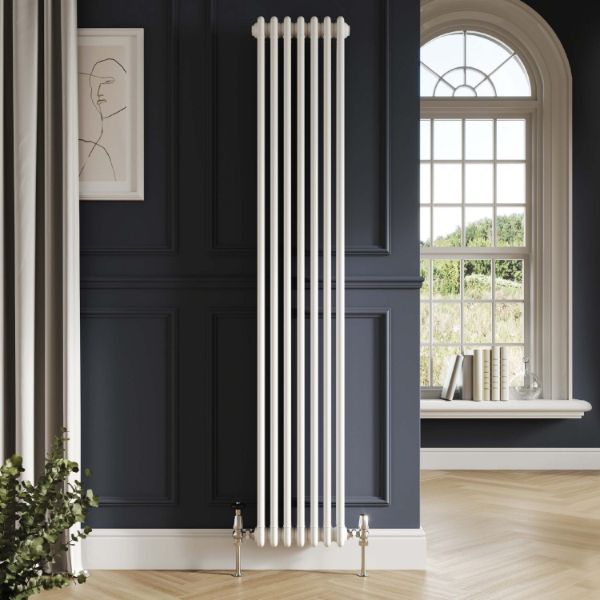 Dezine 3 Column Vertical White Designer Radiator 1800mm X 335mm