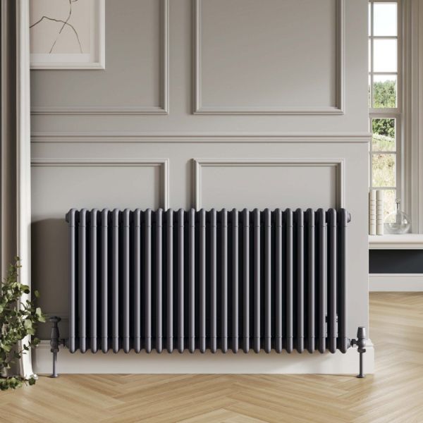 Dezine 3 Column Horizontal Anthracite Designer Radiator 600mm X 1010mm