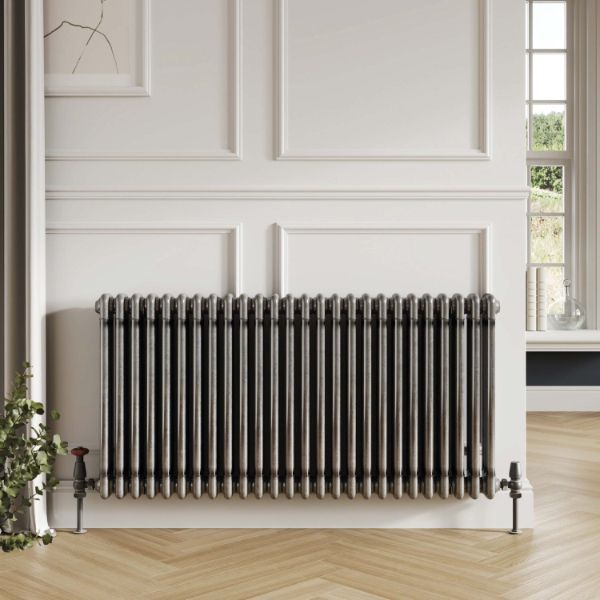 Dezine 3 Column Horizontal Raw Metal Designer Radiator 600mm X 999mm