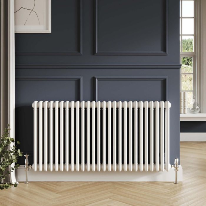 Dezine 3 Column Horizontal White Designer Radiator 600mm X 1010mm