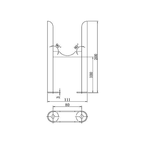 Dezine 3 Column Radiator Feet - Raw Metal