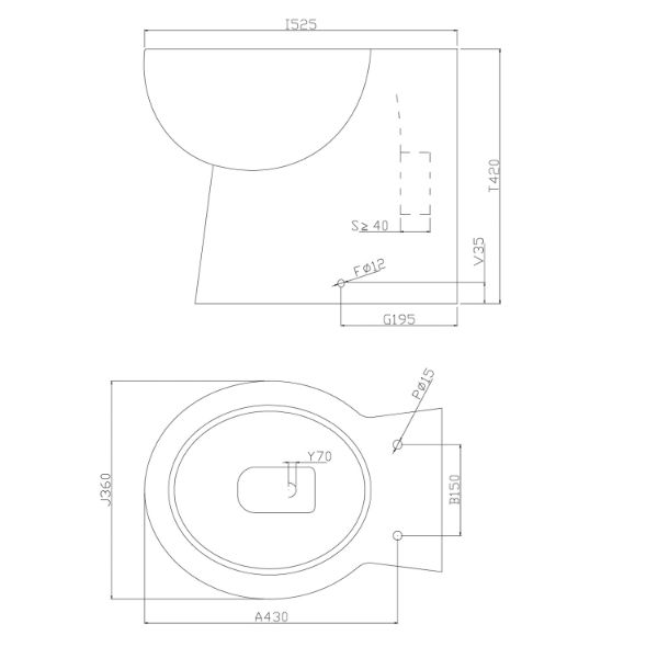 Dezine Parana Back To Stort Toilet with Soft Close Seat