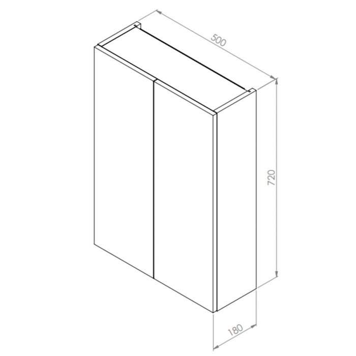 Dezine Clyde 500mm Gloss White Mirror Unit, 2 Door