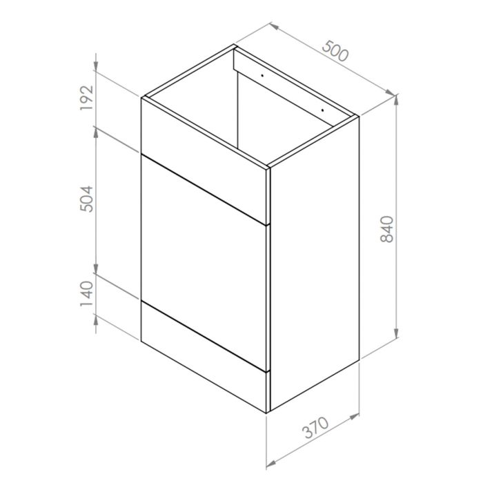 Dezine Clyde 500mm Gloss Grey WC Unit