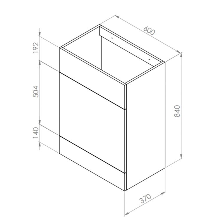 Dezine Clyde 600mm Gloss Grey WC Unit