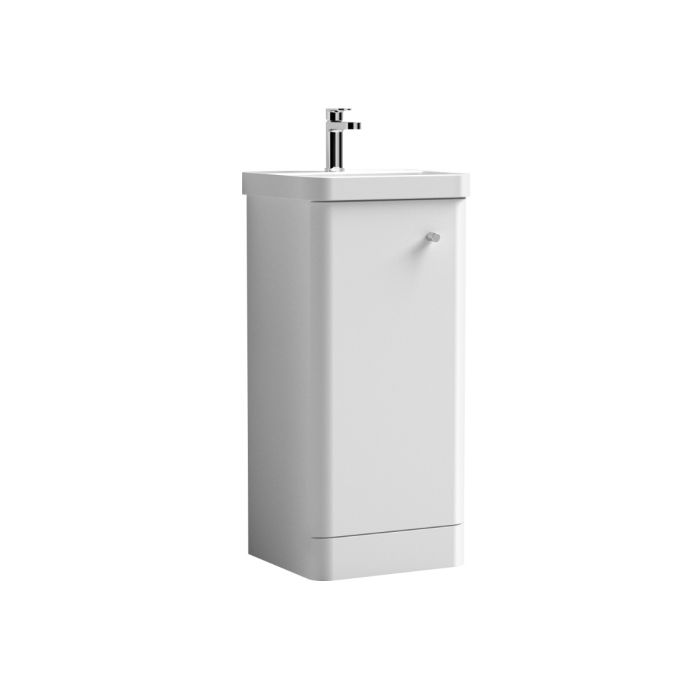 Dezine Conwy 400mm Gloss White Floor Standing Vanity Unit