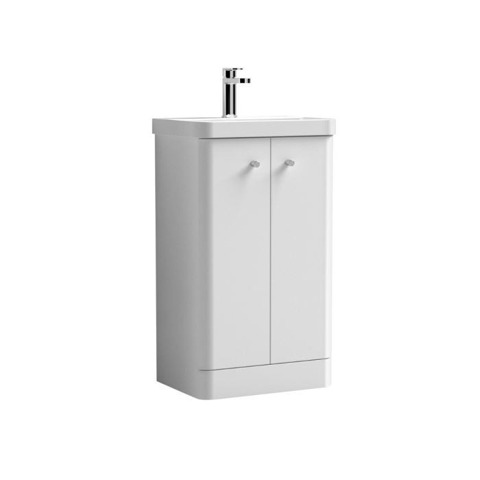 Dezine Conwy 500mm Gloss White Floor Standing Vanity Unit