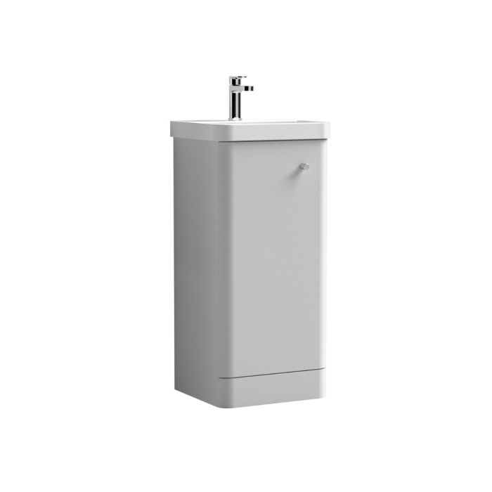 Dezine Conwy 400mm Light Gloss Grey Floor Standing Vanity Unit