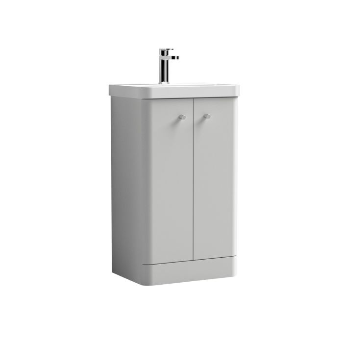 Dezine Conwy 500mm Light Gloss Grey Floor Standing Vanity Unit