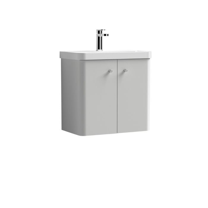 Dezine Conwy 600mm Light Gloss Grey Stort Hung Vanity Unit