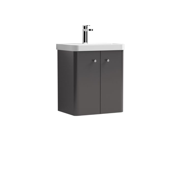 Dezine Conwy 500mm Gloss Grey Stort Hung Vanity Unit